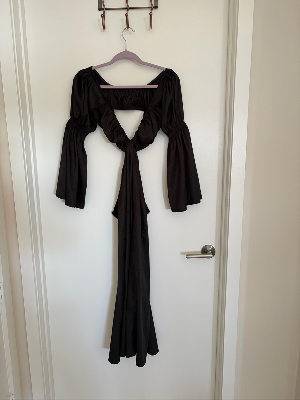 Alamour The Label Black Midi Tie-Front Dress